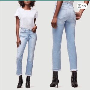 NEW FRAME LE HIGH STRAIGHT PEARL JEANS